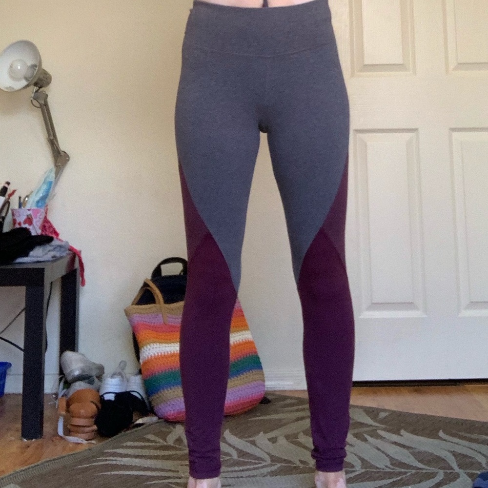 grey & purple leggings